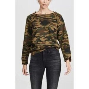 Nili Lotan Luka Sweatshirt Size XS Camo Womens Pull Over NWT $239 Distressed